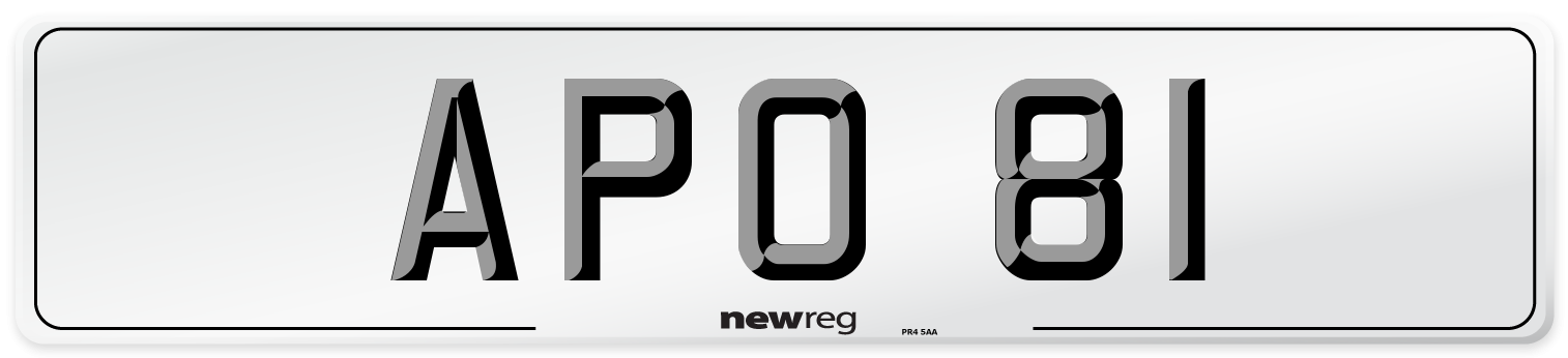 APO 81 Number Plate from New Reg